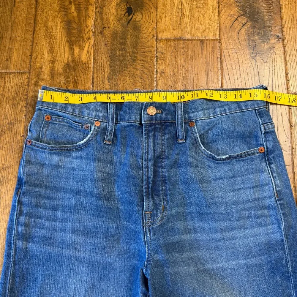Madewell The Perfect Vintage Crop Jeans Womens 30 Blue High Rise Raw Hem Denim - Picture 3 of 8